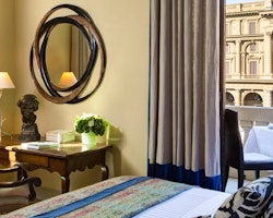 Repubblica Suite Bedroom with View at Hotel Savoy, Florence, Italy