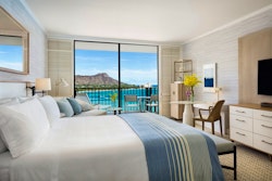 Spacious Diamond Head Oceanfront Prime King Room at Halekulani Luxury Hotel, Oahu, Hawaii