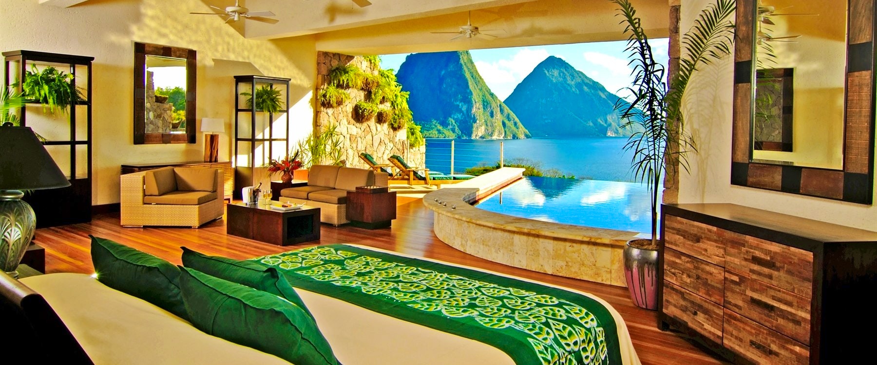 private infinity pool overlooking the ocean at jade mountain st lucia