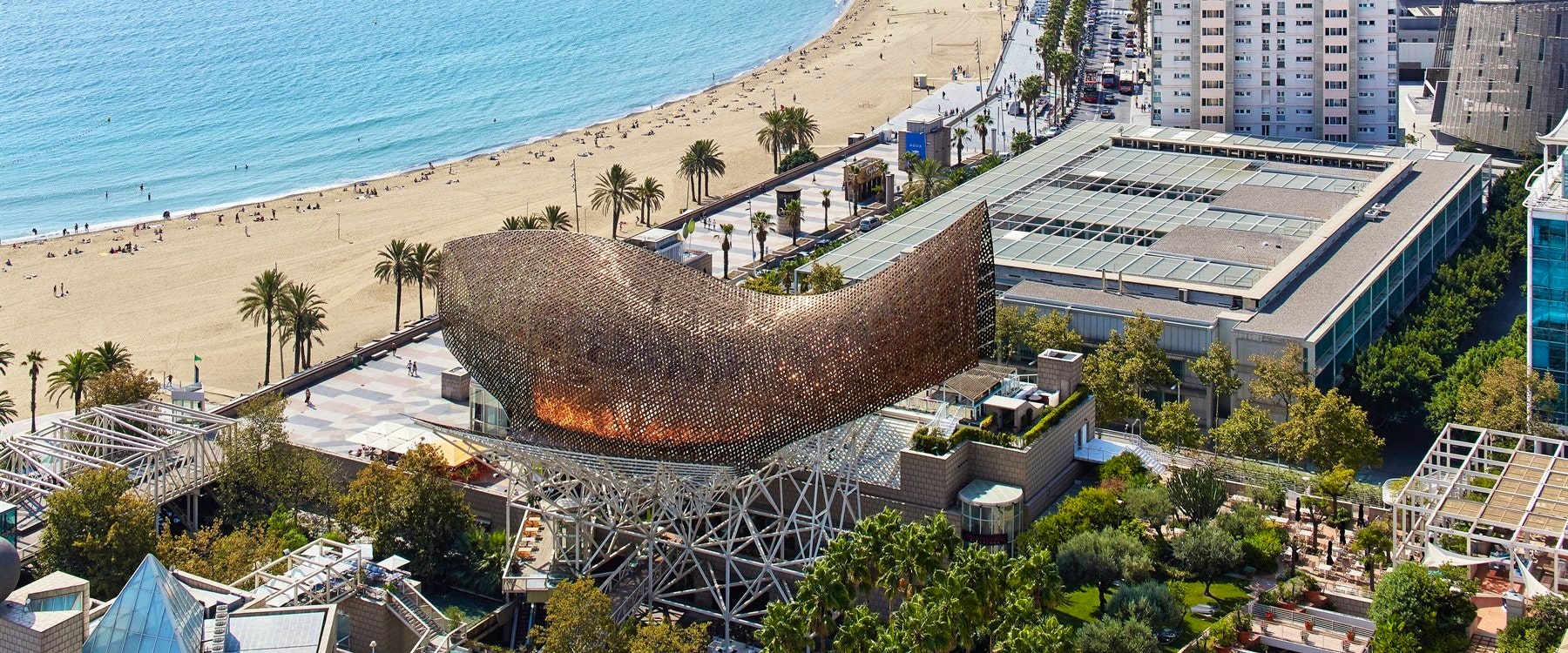 Aerial View at Hotel Arts, Barcelona, Spain