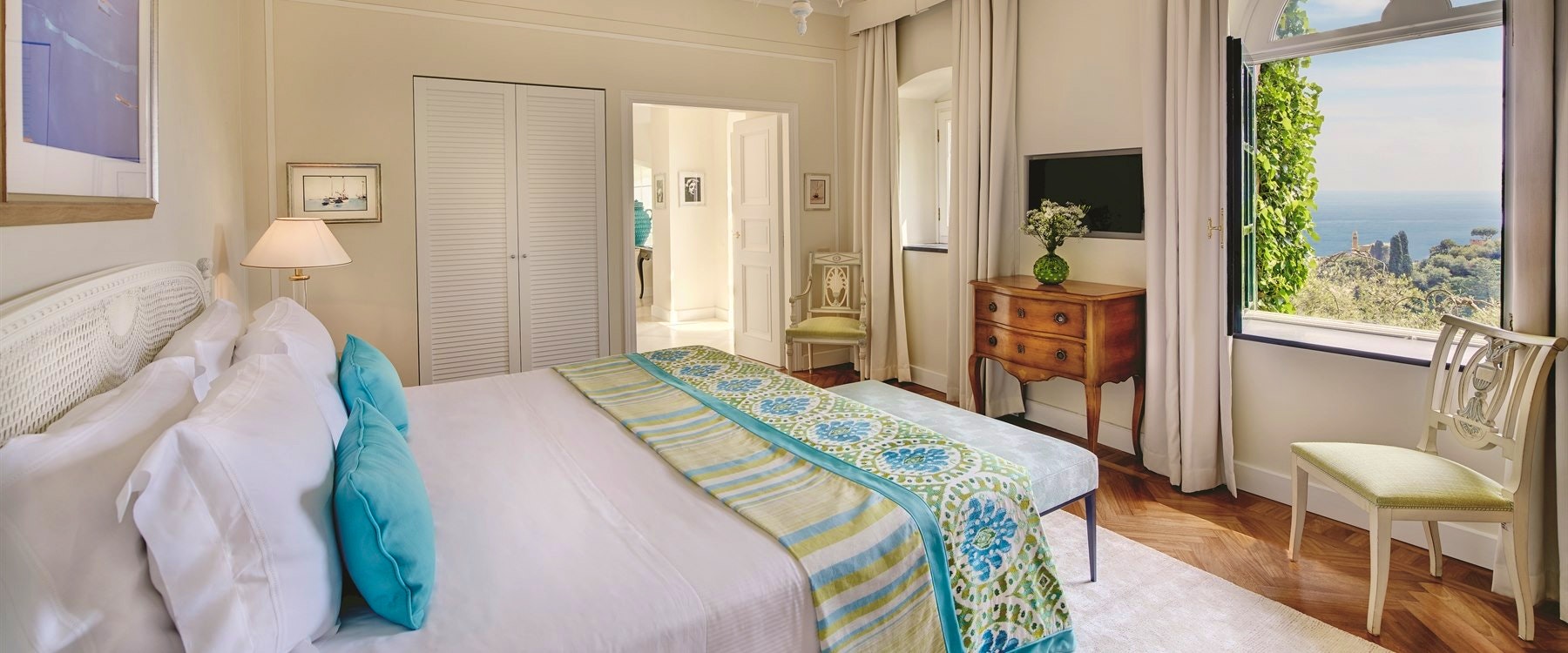 Suite Bedroom at Splendido, A Belmond Hotel, Portofino, Italy