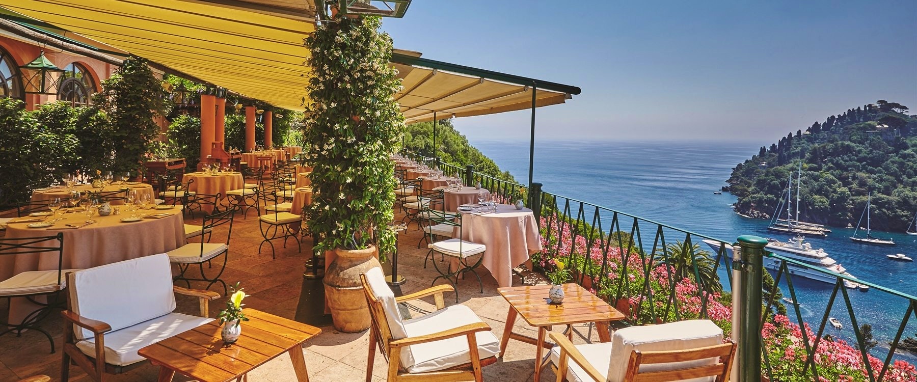 Terrace Dining at Splendido, A Belmond Hotel, Portofino, Italy