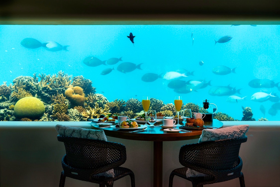 Underwater breakfast