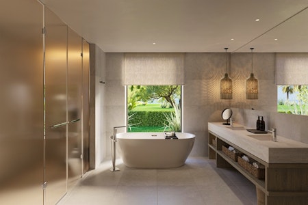 Ikos Kissamos | Deluxe One Bedroom Suite Luxury Bathroom