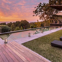 Swimming pool with view at Spicers Sangoma Retreat