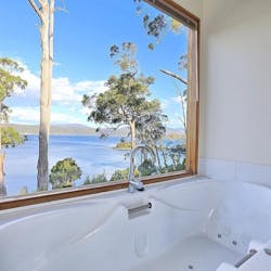 Deluxe Bathroom at Stewarts Bay Lodge, Tasmania, Australia