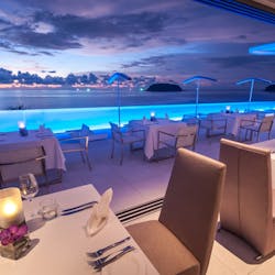 Restaurant at sunset, Kata Rocks, Phuket
