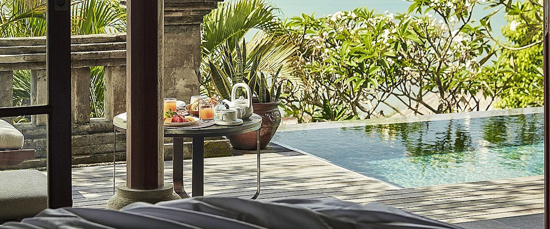 In villa pool breakfast at Four Seasons Resort Bali at Jimbaran Bay