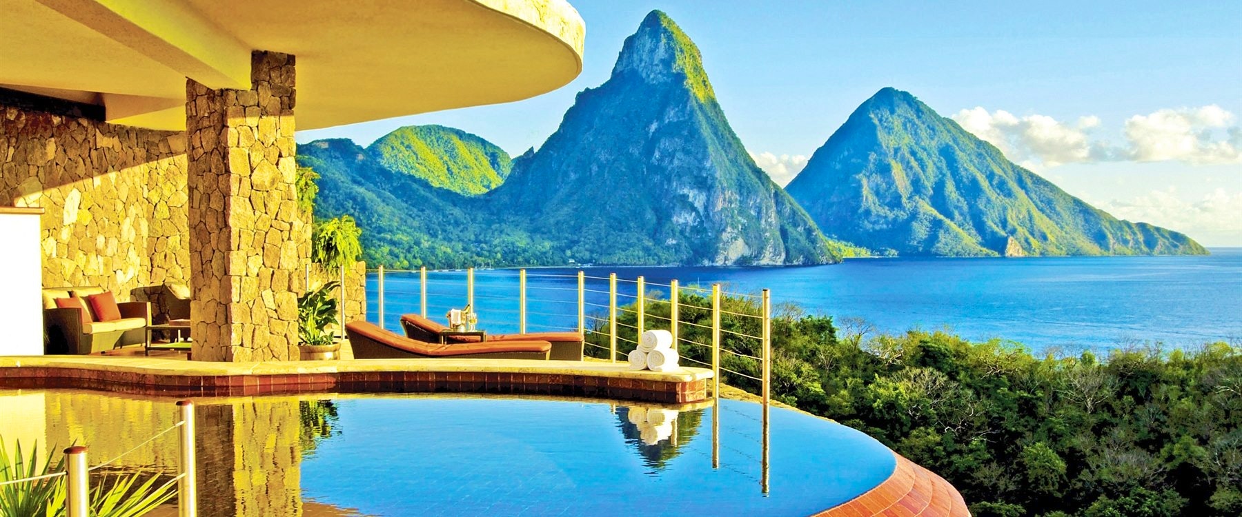 aerial view of jade mountain st lucia