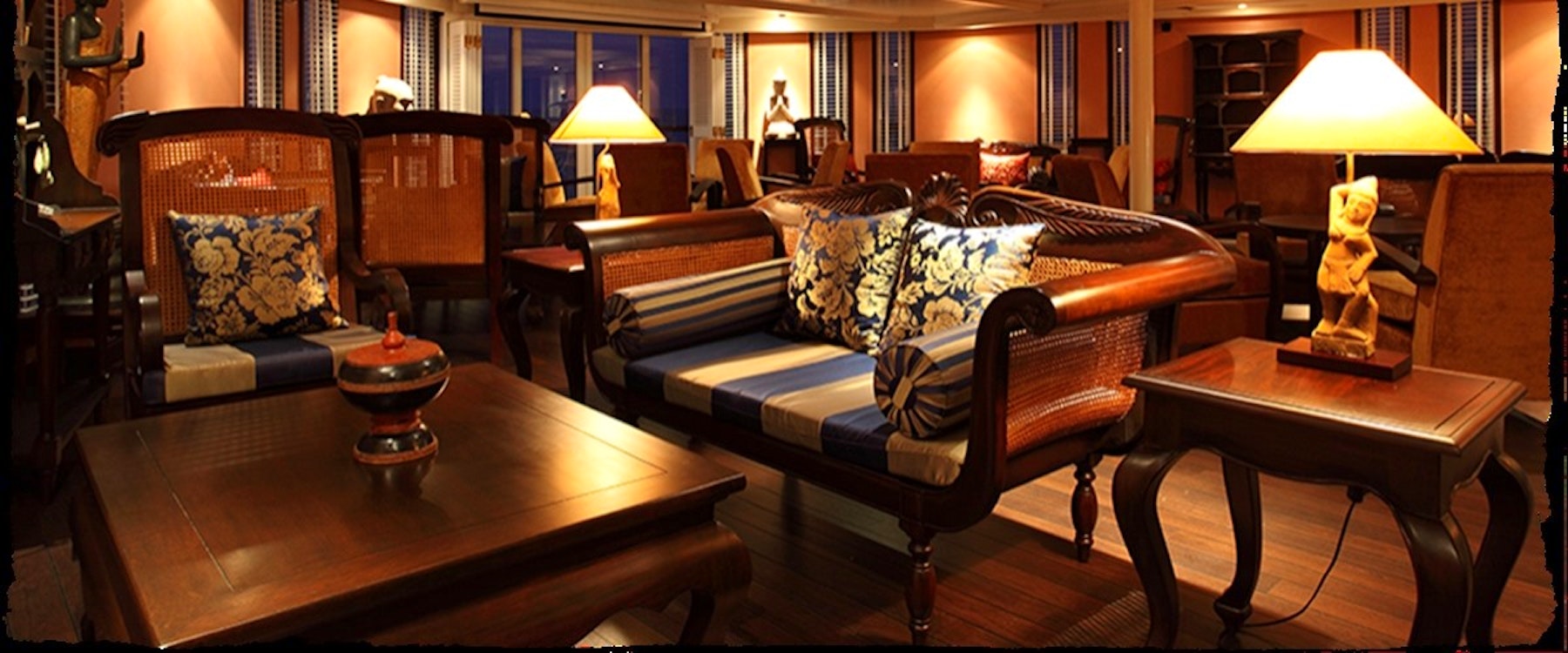 Lobby Lounge at Jayavarman Cruise, Vietnam and Cambodia 