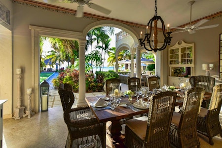 Terrace Dining, La Casa, Jumby Bay Island, Antigua, Caribbean