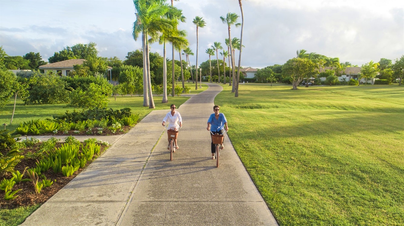 Cycling at Jumby Bay Island, Antigua, Caribbean