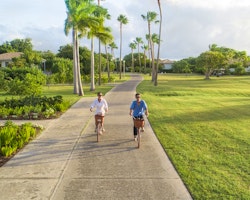 Cycling at Jumby Bay Island, Antigua, Caribbean