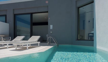 junior suite with private pool private massage room and sea view