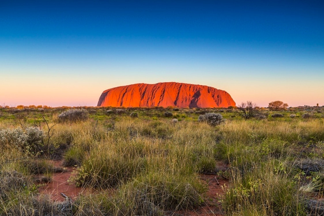 uluru ayers rock at sunset northern territory australia