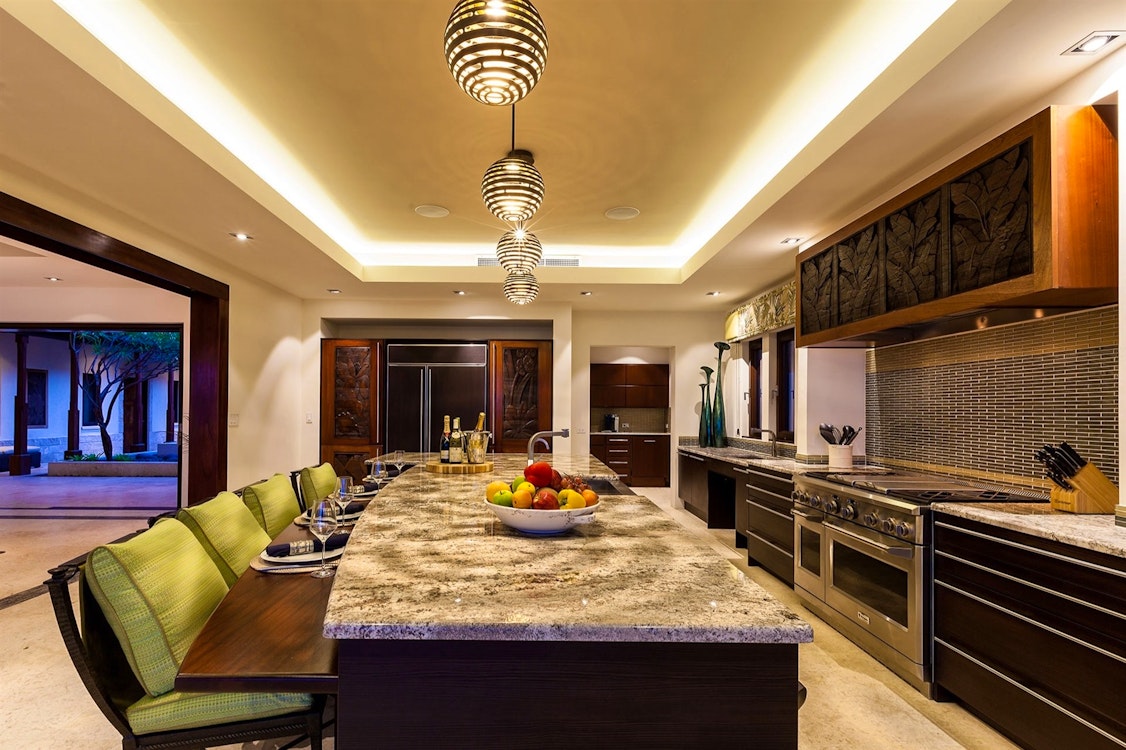 main house kitchen at nevaeh villa anguilla