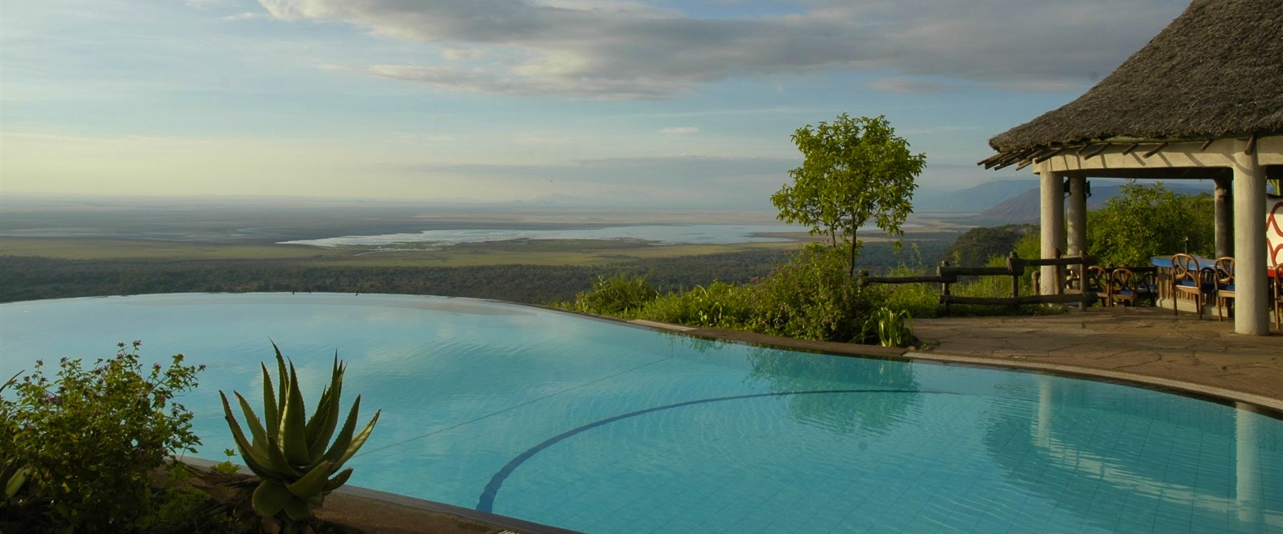 Pool area at Lake Manyara Serena Safari Lodge