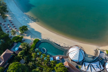 Beach and pool aerial