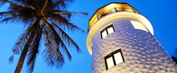 Lighthouse at night at The Racha