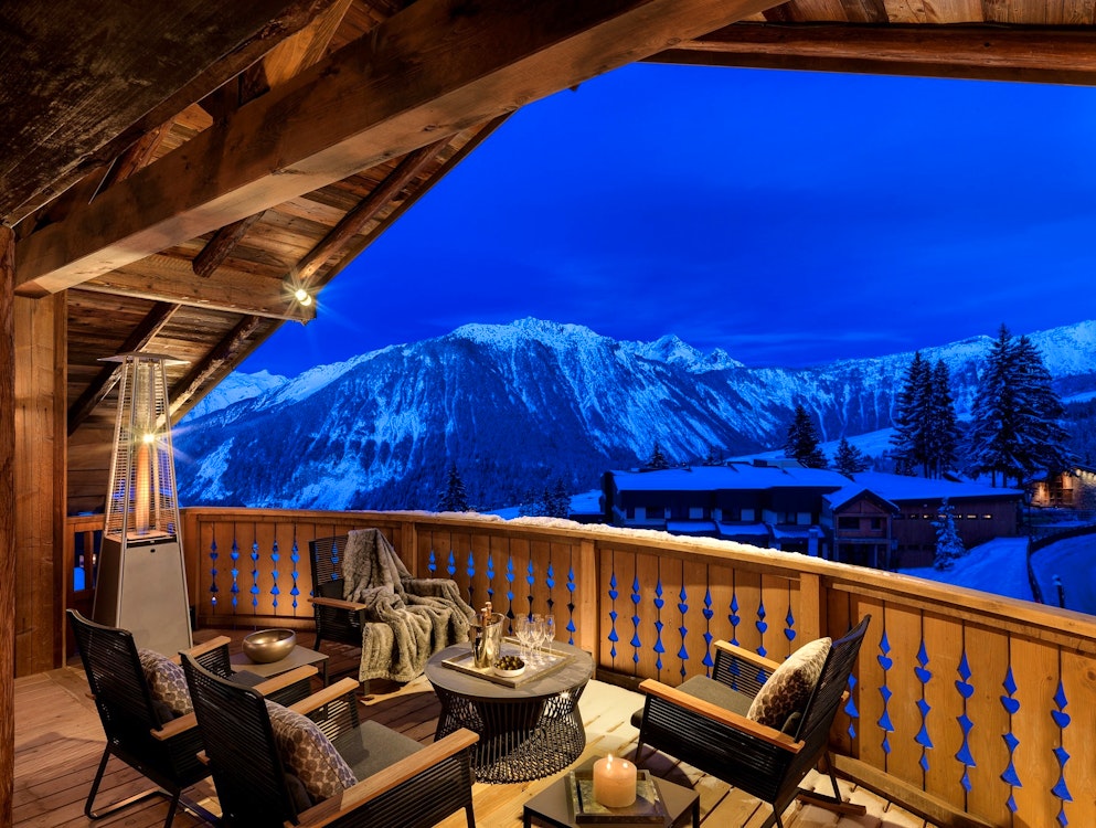 Living Room Terrace at Six Senses Residences, Courchevel