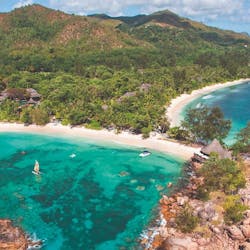 Aerial View of Constance Lemuria Resort, Seychelles
