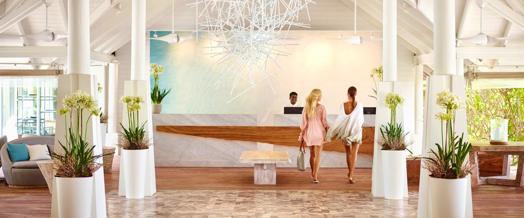 Lobby at LUX* South Ari Atoll, Maldives, Indian Ocean 