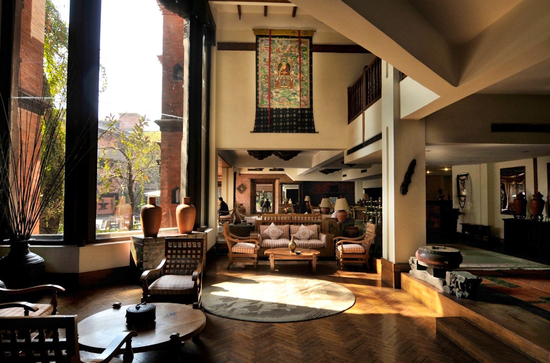 lobby at dwarikas hotel