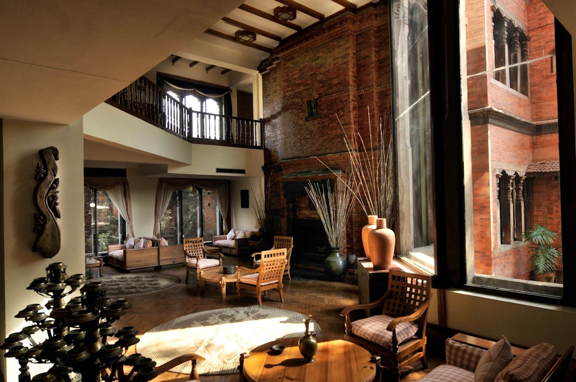 lobby at dwarikas hotel