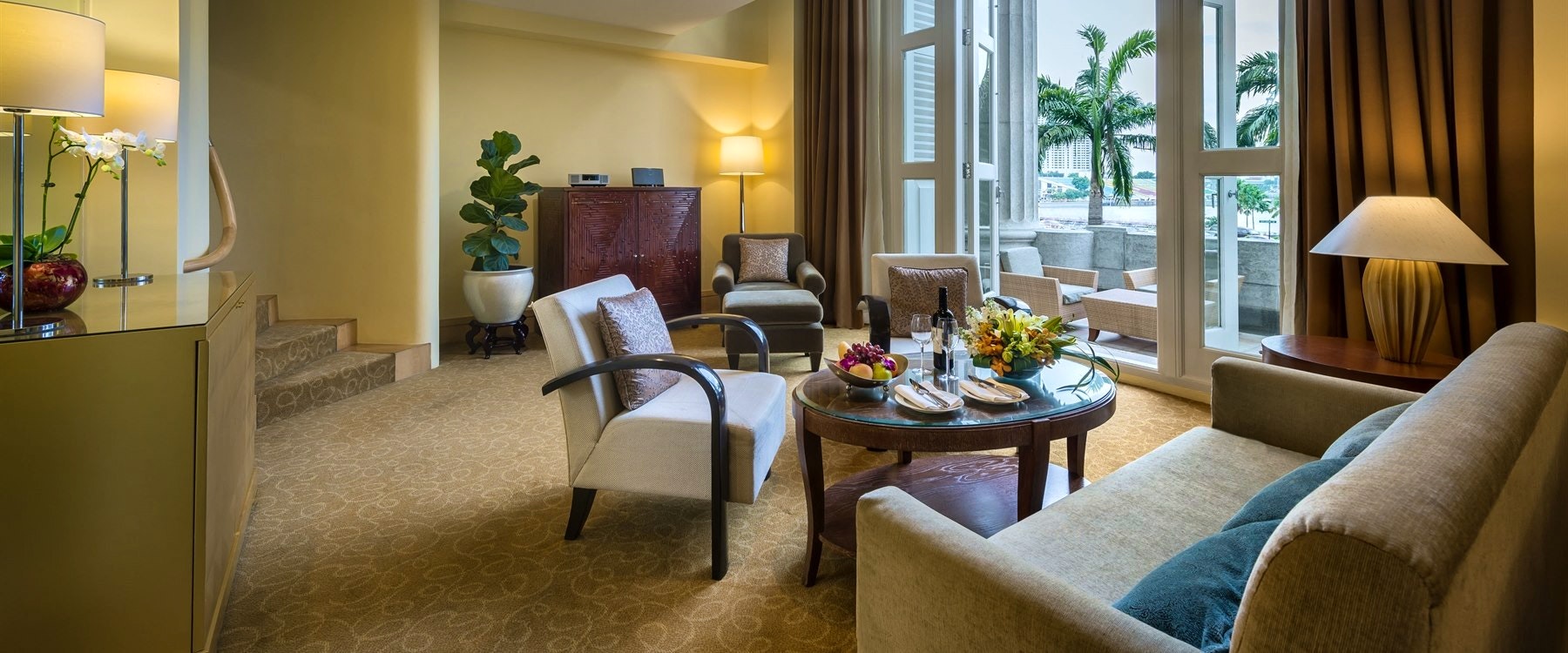 Loft suite living room at The Fullerton Singapore