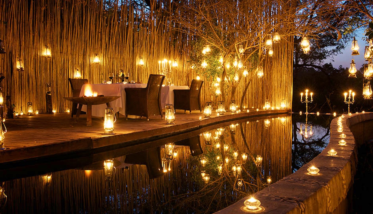 Outdoor dining at Londolozi Private Game Reserve