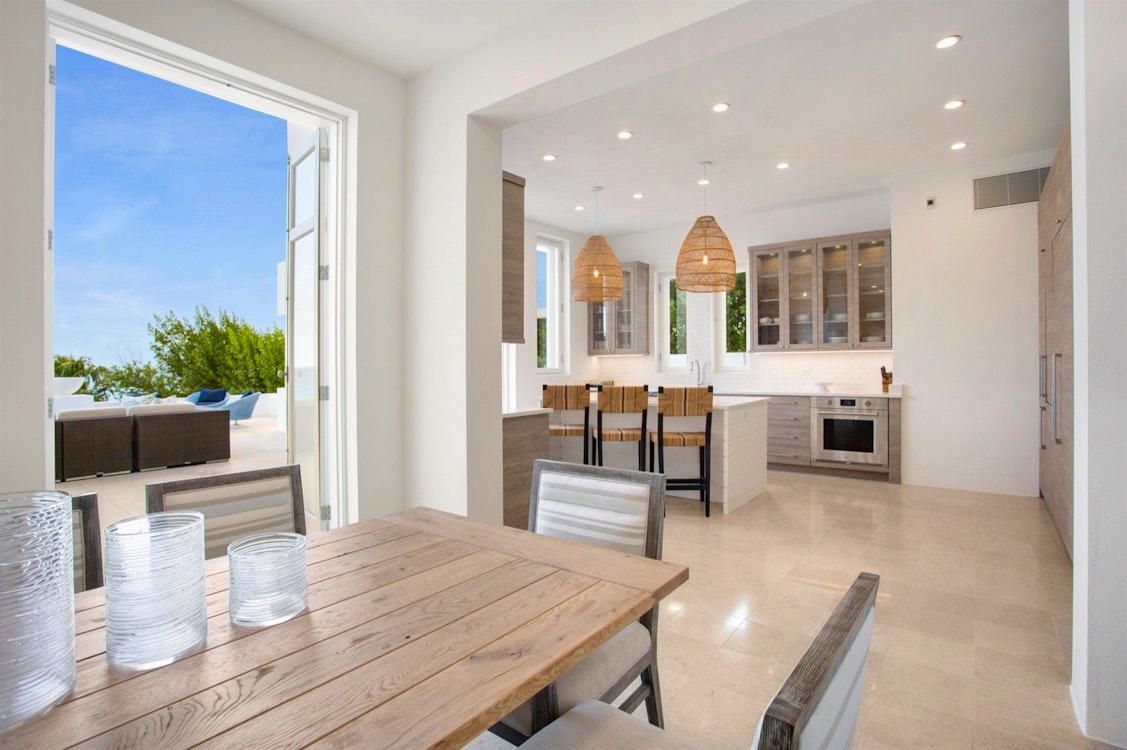 kitchen and dining room at sand villa long bay villas anguilla