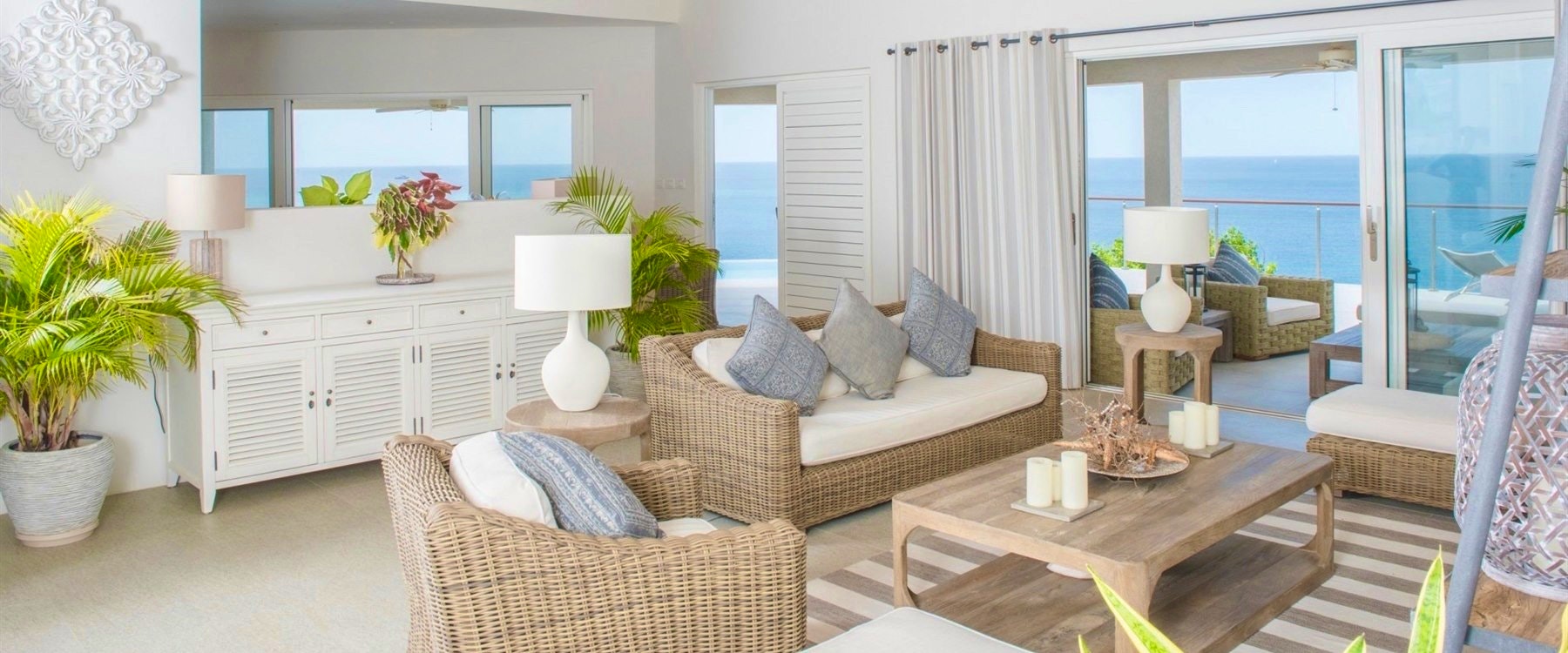 The lounge at Laluna Villas, Grenada