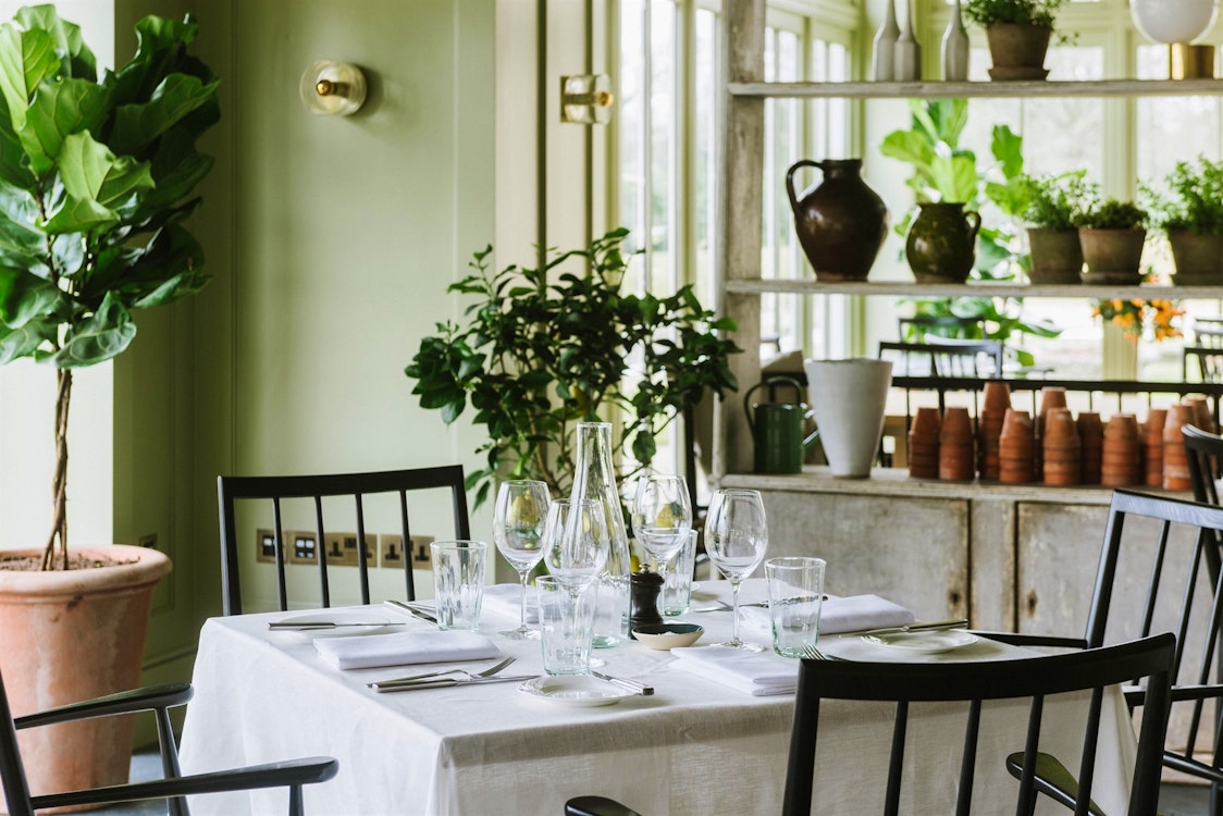 Dining at Marle in Heckfield Place, Hampshire