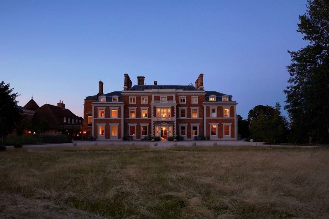 Heckfield Place, Hampshire at night 