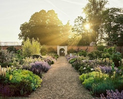 Sunlit gardens at Heckfield Place in Hampshire