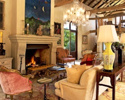 The lounge area at La Residence Franschhoek, South Africa