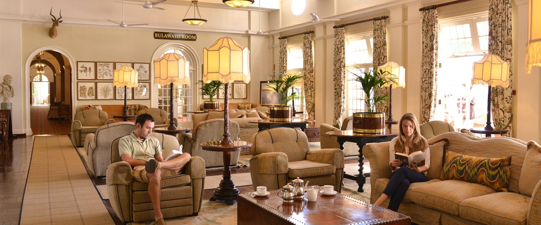 Main Lounge at Victoria Falls Hotel, Zimbabwe 