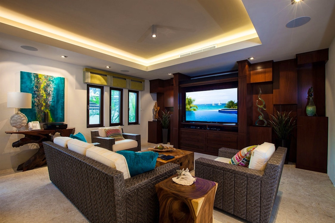 media lounge at nevaeh villa anguilla