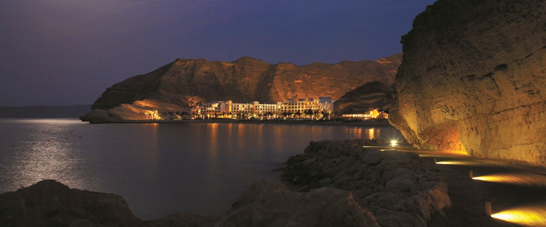 View of  at Shangri La Barr Al Jissah Resort & Spa, Oman - Al Waha in the evening