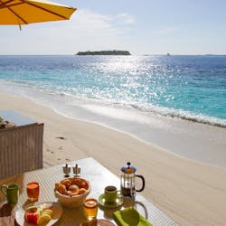 Beautiful Breakfast Setting at Angsana Ihuru, Indian Ocean
