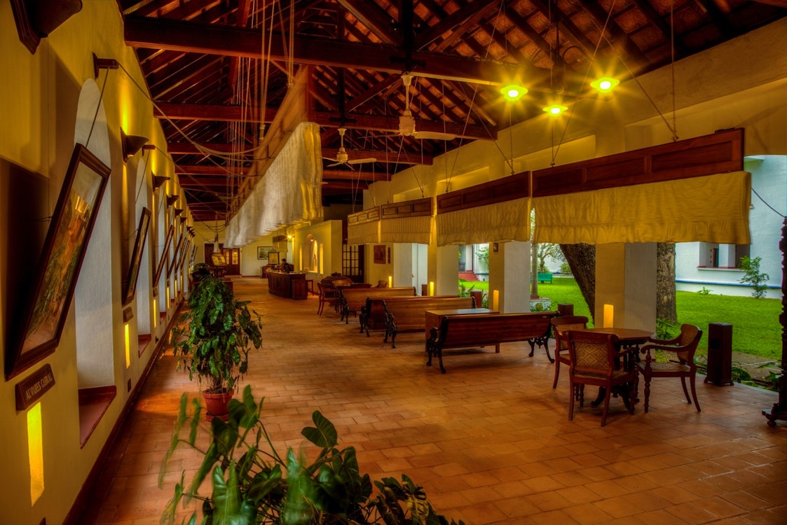 reception and lounge at brunton boatyard cochin