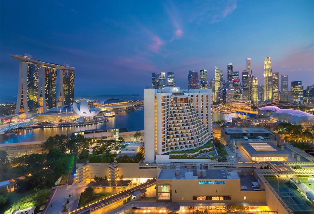 Aerial view of Mandarin Oriental, Singapore, Asia