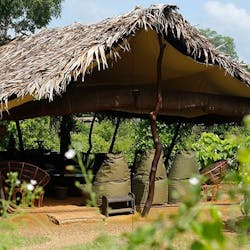 lounge tent exterior, Noel Rodrigo's Leopard Safaris