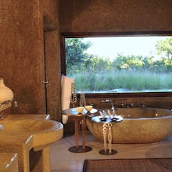 Bathroom in presidential suite at Sabi Sabi Earth Lodge, South Africa