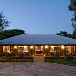 dining tent exterior at samode bagh