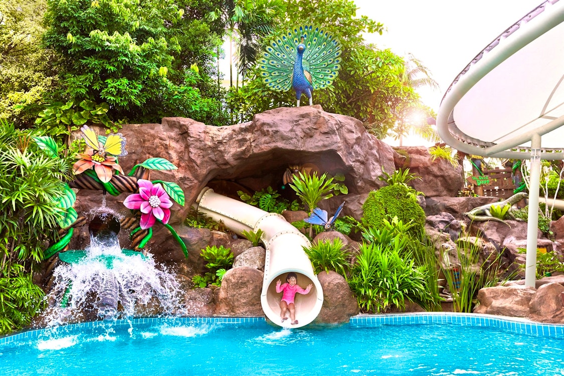 Water slides at Shangri-La's Rasa Sentosa Resort & Spa