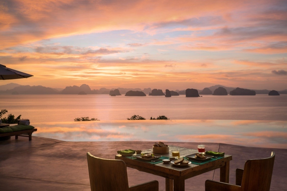Sunrise breakfast at the Hilltop Reserve, Six Senses Yao Noi, Thailand