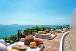 The Hilltop lower pool deck, Six Senses Yao Noi, Thailand