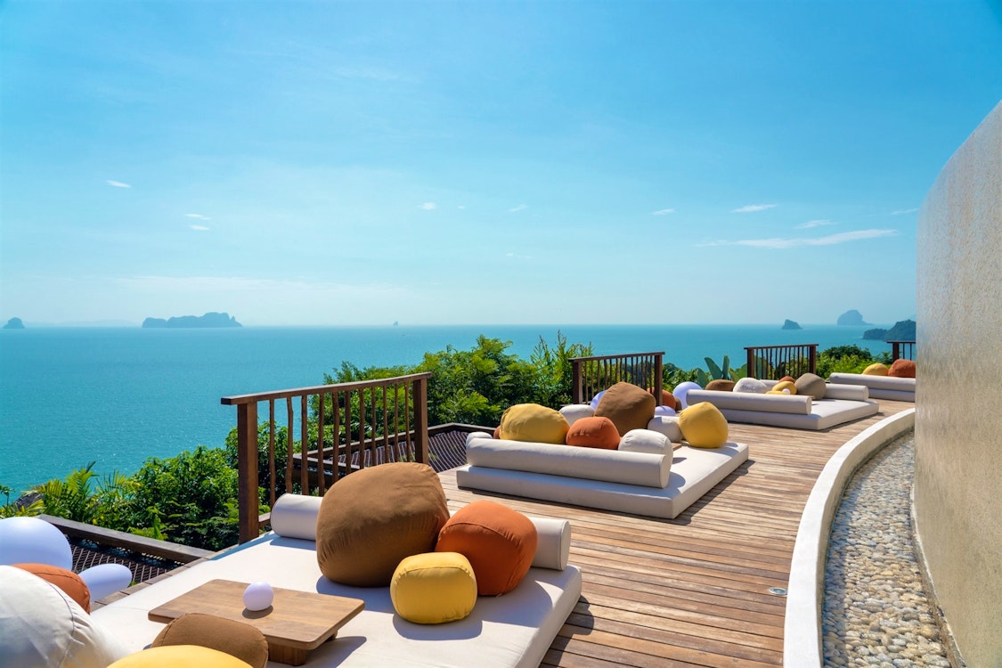 The Hilltop lower pool deck, Six Senses Yao Noi, Thailand