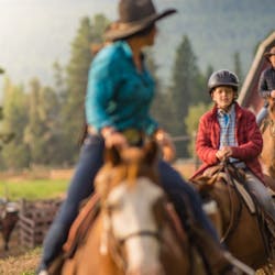 family rides at three bars guest ranch